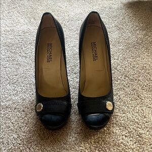 Michael Kors Black Peep Toe Pumps
